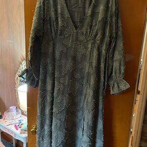 Boohoo Maternity Olive Green Lace Dress